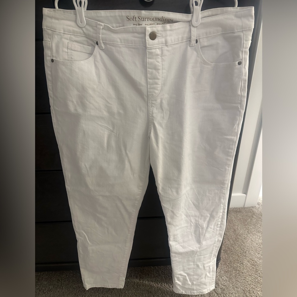 Soft Surroundings Women's Crisp White Cropped Jeans